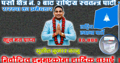 मधेश प्रदेश, पर्सा क्षेत्र नं. २ मा सुशील कुमार विजयी