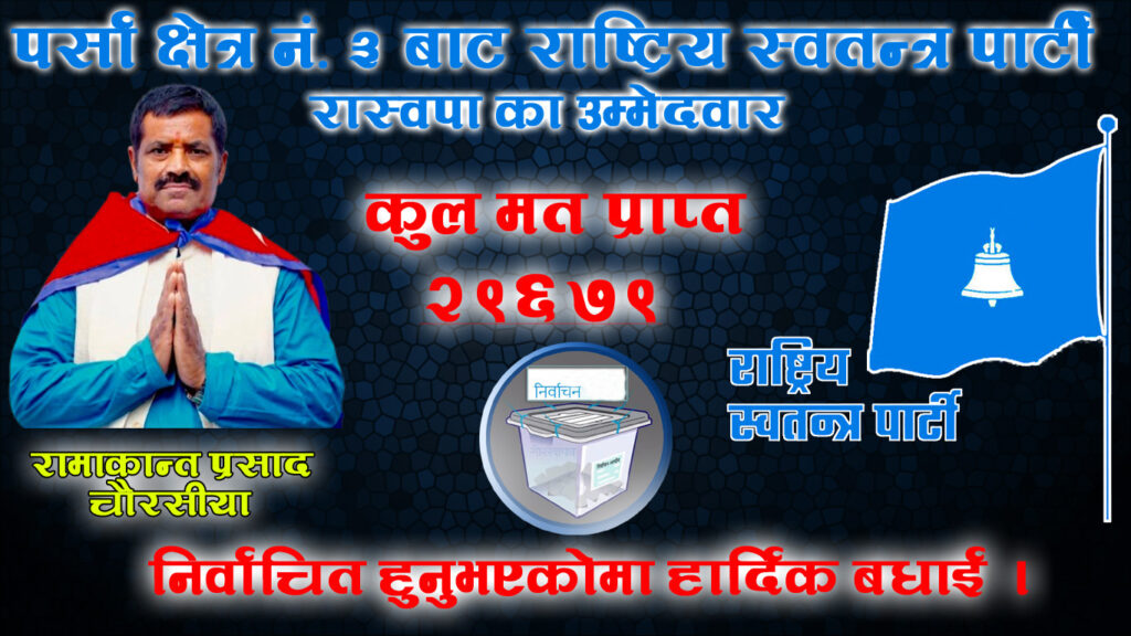 पर्सा क्षेत्र नं. ३ मा RSP का चौरसिया विजयी