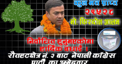 रौतहट क्षेत्र नं. २ निर्वाचन २०८२ मो. फिरोज विजयी