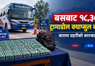 बारामा बसबाट १८,३०० ट्रामाडोल क्याप्सुल बरामद, १९ वर्षीय युवक पक्राउ